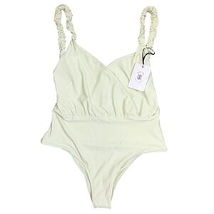 Revel Rey Daphne One Piece Swimsuit Jade Green Textured Ruched RR700OJAD-S Small